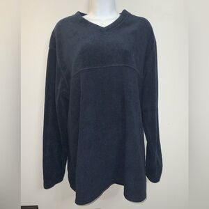 Men’s Vintage Preloved Classic Pullover V-Neck Sweater in Deep Blue Sz L